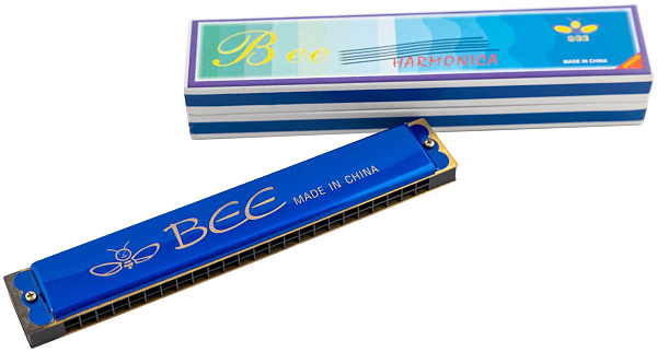 BEE DF24-1 BLUE - Губная гармоника тремоло