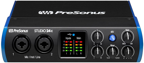 PRESONUS Studio 24C - аудиоинтерфейс USB 24бит/192кГц, USB-C.