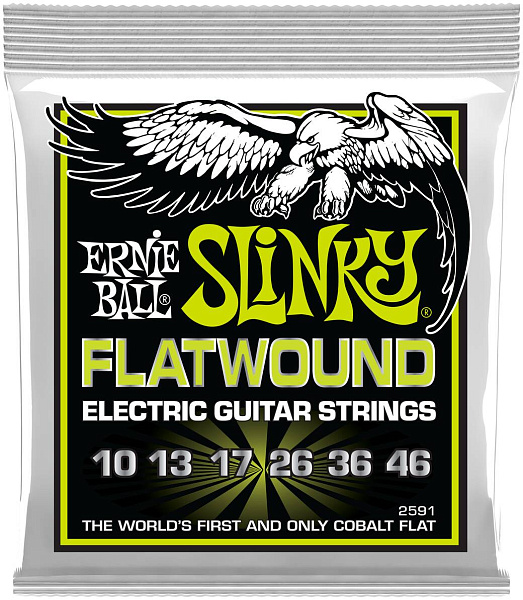 ERNIE BALL 2591 Slinky Flatwound Regular 10-46 - Струны для электрогитары