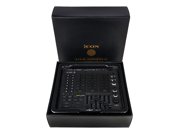 Аудиоинтерфейс USB [110312A2011] Icon [Live Console] для стримов, DSP обработка, фейдеров: 6, энкодеров: 5, дисплеи: 4, XLR микр. вход, 1/4" TRS, 1/4" TS, 1/8" Stereo mini Jack/ 2x1/4" TRS, 1/8" Stereo mini Jack, 2x1/8" Stereo mini Jack, USB-C