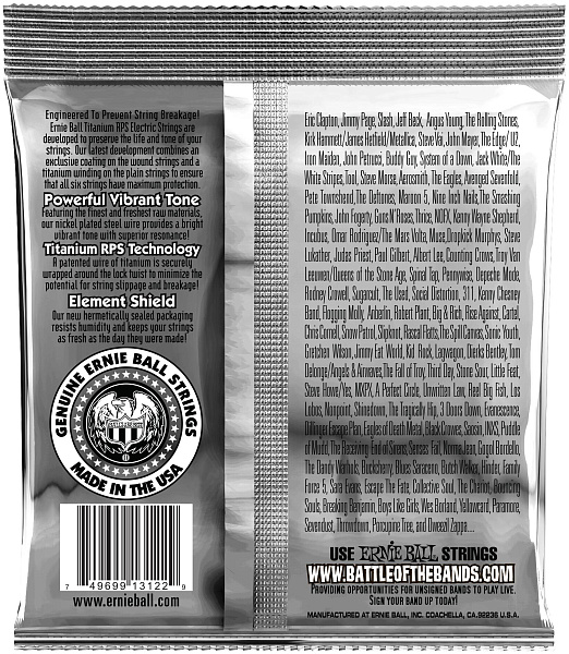 ERNIE BALL 3122 RPS Coated Titanium Slinky Hybrid 9-46 - Струны для электрогитары