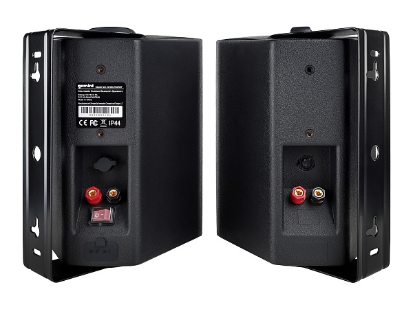 Акустическая система Gemini [GHSI-W525BT-PR-BLK] Активная + пассивная АС, 5.25" НЧ + 0.75" ВЧ, мощность RMS/Peak 60/150 Вт, АЧХ 45-20000 Гц, динамики: 5" НЧ, 1" ВЧ, IP44, BT, 3,5 мм AUX вход, 3,5 мм AUX выход, настенные крепления, пульт ДУ, цвет черный