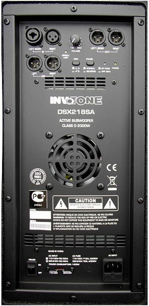 INVOTONE DSX218SA - активный сабвуфер, 18" х 2, 2000 Вт, 35 Гц - 120 Гц,...
