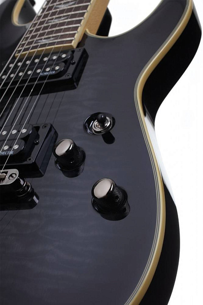 Электрогитара SCHECTER [OMEN EXTREME-7 STBLK]  7-струнная, корпус: красное дерево, топ: стеганый клен, гриф: клен: накладка: палисандр, 24 лада, цвет: See-Thru Black (STBLK)