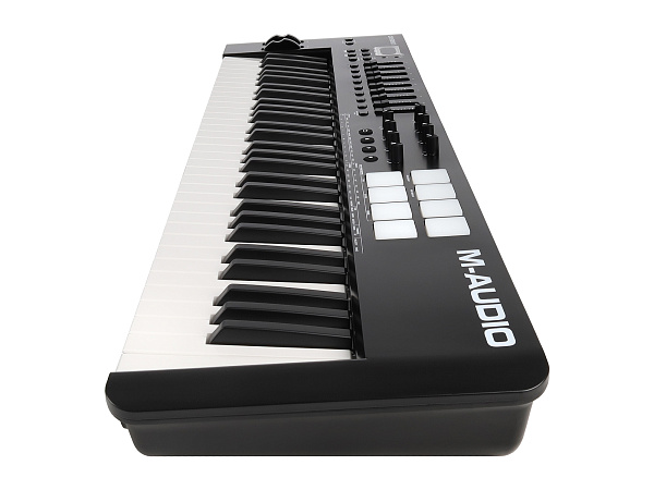 MIDI клавиатура [OXYGEN61MKV] M-audio [Oxygen 61 MKV] 61 клавиша, LCD дисплей, 8 энкодеров, 8 пэдов, 9 фейдеров, 12 кнопок управления, колеса высоты тона и модуляции, smart control, auto-mapping, встроенный арпеджиатор, 1/4" Jack вход для педали сустейна