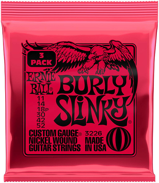 ERNIE BALL 3226 Nickel Slinky Burly 3 Pack 11-52 - Струны для электрогитары