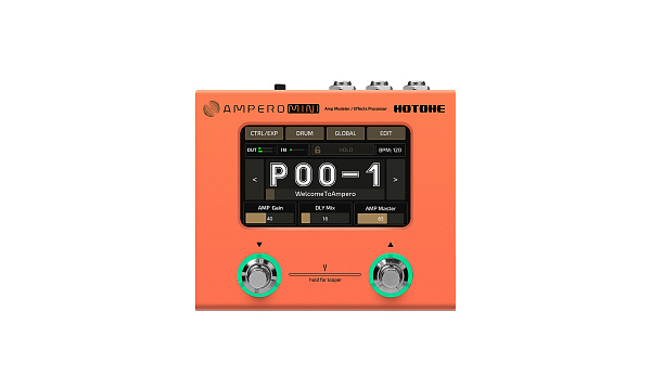 Процессор эффектов Hotone [Ampero Mini (Orange)] (с блоком питания 9 В), цвет Orange