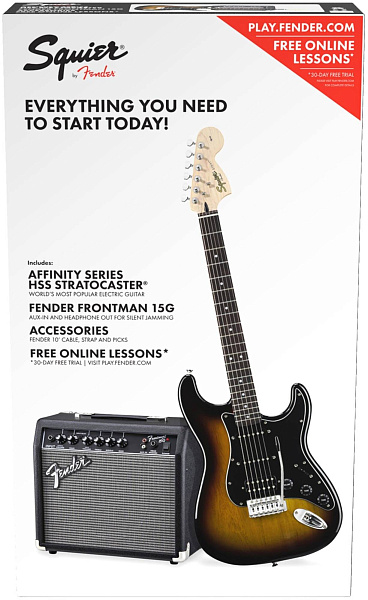 FENDER SQUIER Squier Affinity Series™ Stratocaster® HSS Pack, Laurel Fingerboard,...