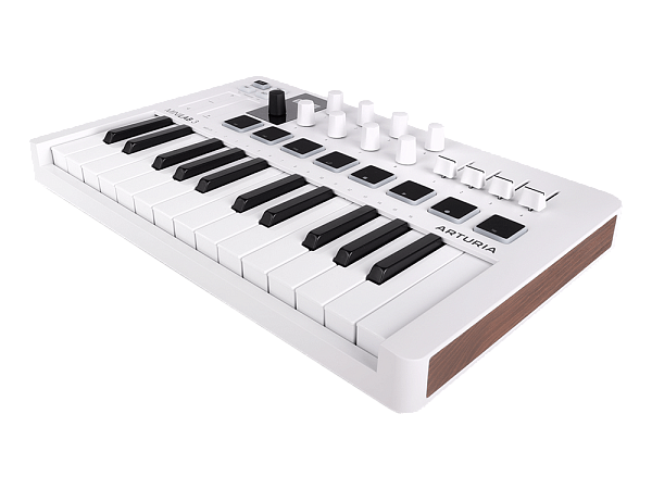 MIDI клавиатура [231501] Arturia [MiniLAB 3] 25 клавиш, 8 энкодеров, 8 RGB пэдов, 8 фейдеров, дисплей, сенсорные регуляторы Pitch/Modulation, MIDI-выход, 1/4" Jack вход педали, режим Chord, арпеджиатор, USB-C