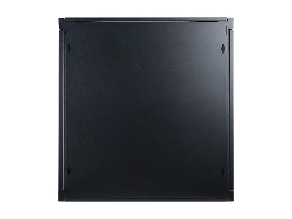 Настенный шкаф Wize Pro [W12U50QSR] 19", 12U, быстрая сборка без инструментов, 600х500 мм, стеклянная передняя дверь, задняя стенка металлическая, неоткидная, макс. вес нагрузки 50 кг, сталь, черный