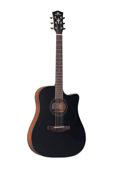 Трансакустическая гитара Kepma [EDCE-K10PRO-BKM] Кол-во струн: 6, тип корпуса: дредноут, верхняя дека: ель, корпус: махагон, гриф: окуме, накладка грифа: палисандр, кол-во ладов: 20, звукосниматель K10PRO, цвет: черный
