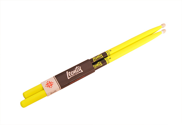 LFL5B Fluorescent Lemon 5B Барабанные палочки, граб, флуоресцентные зеленые, Leonty