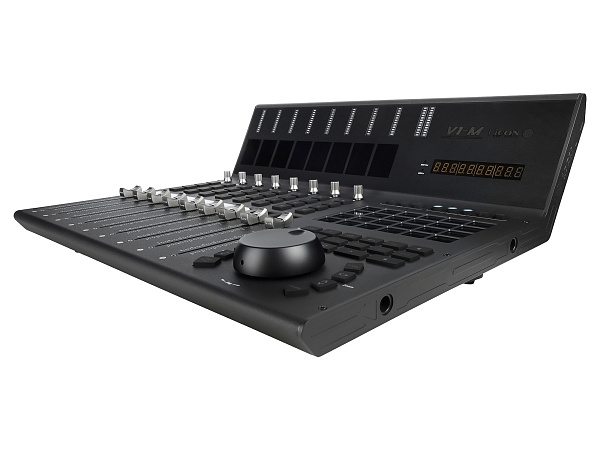 MIDI контроллер [110205A2020] Icon [V1-M] USB MIDI DAW контроллер, 9 моторизованных фейдеров, 8 двухфункциональных энкодеров, программируемый 7-дюймовый цифровой сенсорный дисплей, LED-индикаторы, 12-ти сегментный Master стерео индикатор