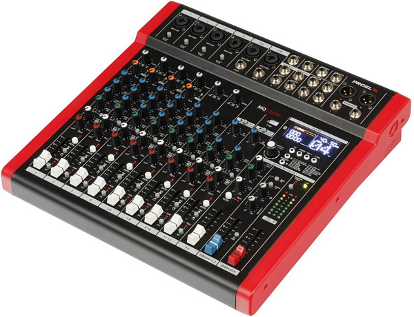 Микшерный пульт PROEL [MQ1222X] 12-ти канальный, 24 бит/48 кГц DSP, Bluetooth, медиа-плеер, 4x Combo XLR мик./лин. входа, 2x XLR+1/4" TRS (L/R) стерео мик./лин. входа, 2x XLR+1/4" TRS Main вых., 2x2 USB аудио интерфейс, 2x USB-A порта