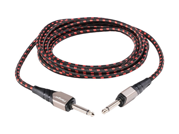 FICB-007(Braided)-RB Кабель инструментальный, красный/черный, 3м, Flanger