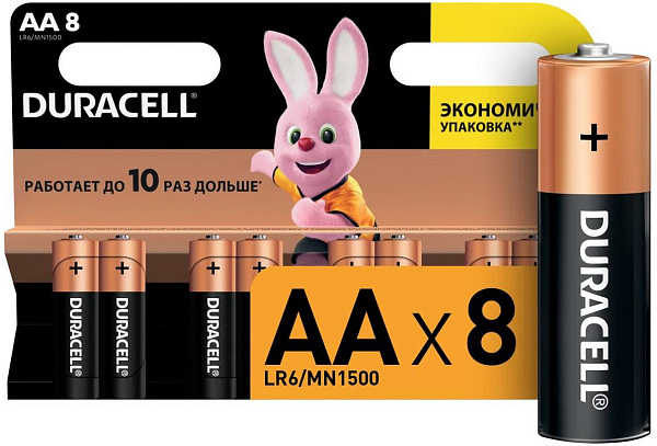 DURACELL LR6 BASIC NEW уп 8 шт - Батарейка тип AA
