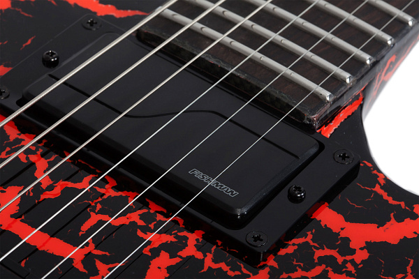 Электрогитара SCHECTER [BALSAC E-1 FR BORC] электрогитара 6-струнная, корпус: красное дерево, гриф: клен 3 куска, накладка: черное дерево, 24 лада, FloydRose, цвет: Black Orange Crackle (BORC)