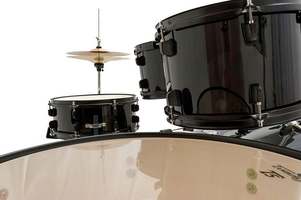 Барабанная установка TAMBURO [T5P20DARK] из 5 барабанов: 22" бочка, 10" и 12" подвесные томы, 16" напольный том, 14х5.5 малый барабан, фурнитура черного цвета, цвет: черный