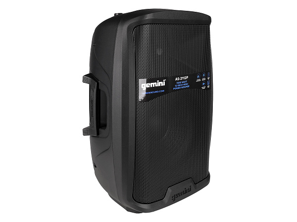 Акустическая система Gemini [AS-2112P] Активная, 2-х полосная, мощность RMS/Peak 750/1500 Вт, АЧХ 45-20000 Гц, Max SPL 108 дБ, динамики: 12" НЧ, 1" ВЧ, входы: 1/8" TRS AUX, RCA (L/R) AUX, 2xXLR микрофонные, 2x1/4" линейные, выходы: XLR Mix