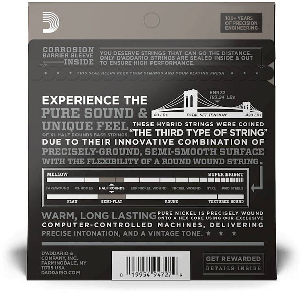 D'ADDARIO ENR 72 - Струны для бас-гитары