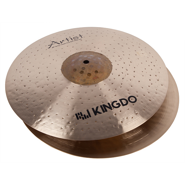 Тарелки хай-хэт 14" [14" CLASSIC RAW BELL HI-HAT] KINGDO [14" CLASSIC RAW BELL HI-HAT] сплав В20, ручная работа, поверхность традиционная, Bell натуральный