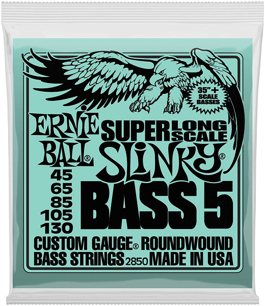 ERNIE BALL 2850 Nickel Wound Super Long Scale Slinky 45-130 - Струны для бас-гитары 5 струнной