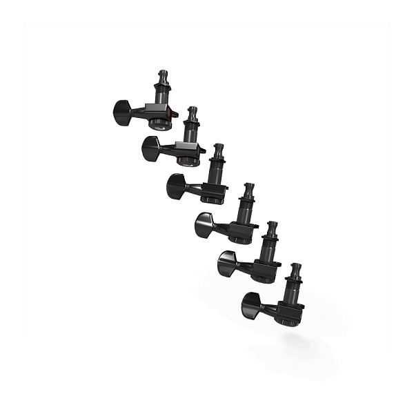 PWAT-6R2 Auto-Trim Колки для гитары, 6л, локовые, черные, D'Addario