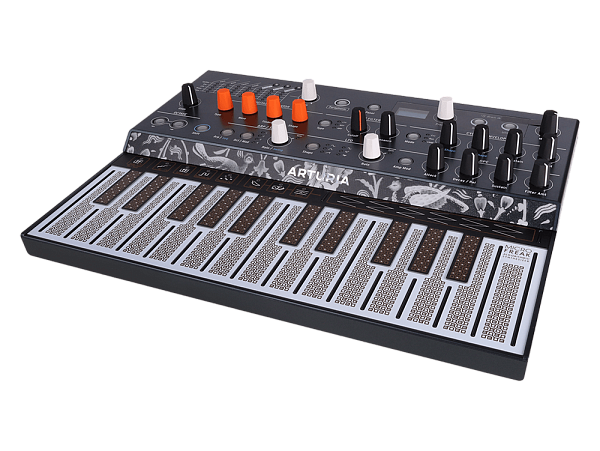 Синтезатор [570101] Arturia [MicroFreak] цифровой аппаратный, 25 клавиш с поддержкой полифонического касания, цифровым осциллятором и аналоговым фильтром Oberheim SEM, CV/Gate/Mod выходы, Cloc IN/OUT, MIDI IN/OUT, выход TRS, выход для наушников, USB