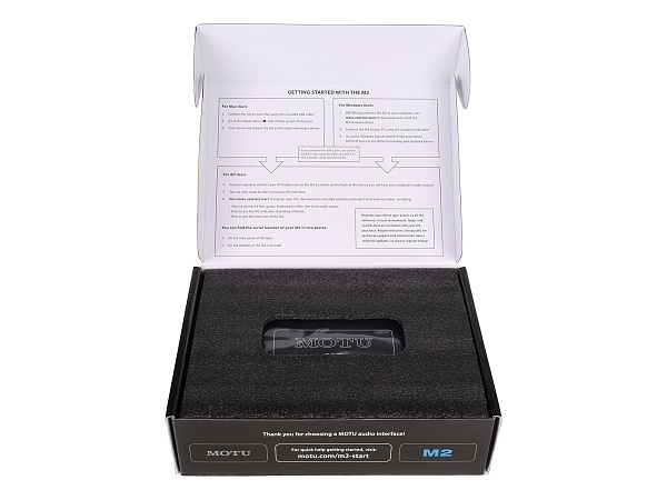 Аудиоинтерфейс USB [3120/3121] Motu [M2] АЦП/ЦАП: 24 бит/192 кГц, ЦАП ESS Sabre32 Ultra, 120 дБ, THD+N: -110 дБ, 2xCombo XLR/TRS микр./инстр. Входа / 2xRCA выхода, 2x1/4" TRS Jack выхода, 1/4" TRS Jack выход для наушников, MIDI вход/выход, USB-C