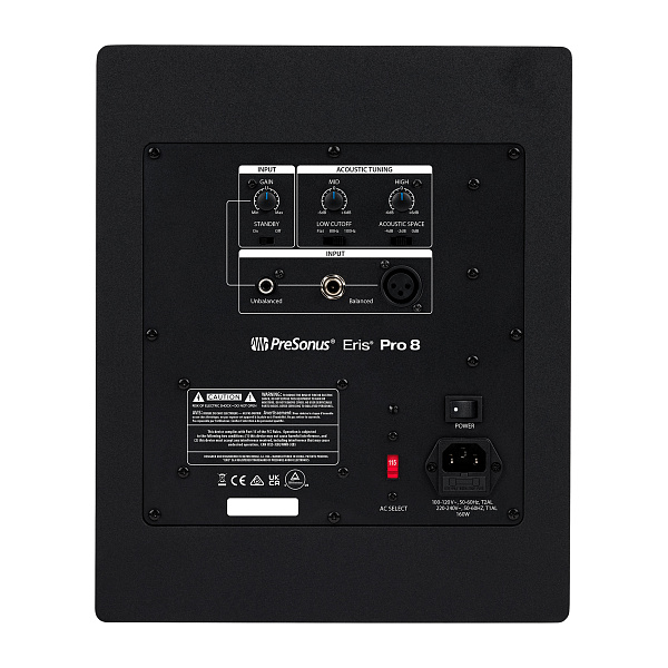 Студийный монитор [2777506131] Presonus [Eris Pro 8] активный, 2-х полосный, коаксиальный динамик: ВЧ 1,25" silk soft-dome, НЧ 8" composite, bi-amped усилитель класса AB, мощность: 140 Вт, частоты: 35-20000 Гц, SPL 108 дБ, входы: XLR, 1/4" TRS, RCA