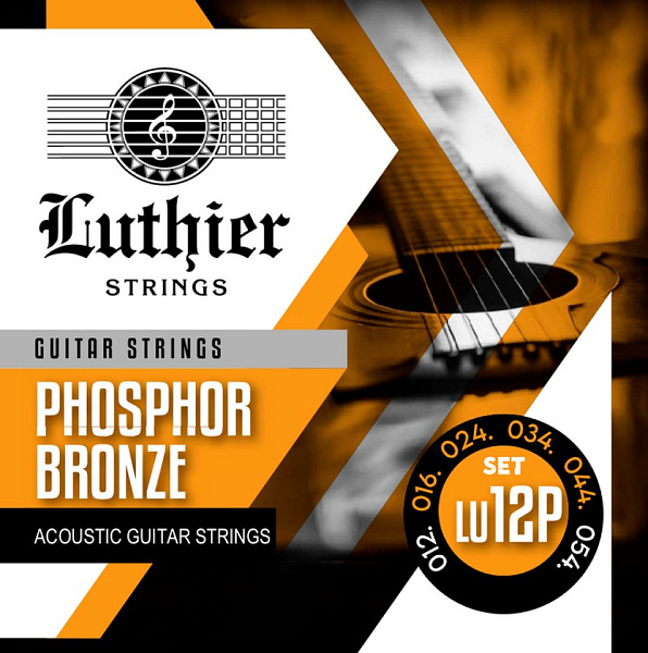LU-12P Комплект струн для акустической гитары, фосфорная бронза, 12-54, Luthier