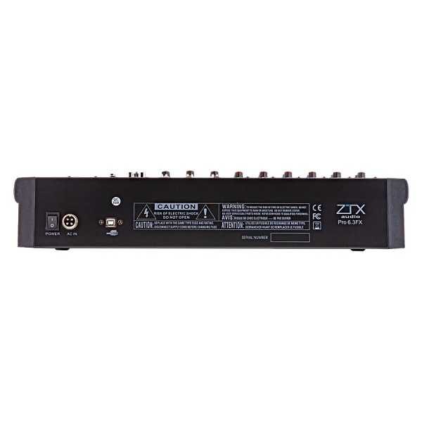 ZTX audio Pro 6.3Fx - Микшерный пульт 6mono, 3stereo канала с MP3/SD/DSP/BT/USB