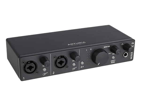 Аудиоинтерфейс USB [800202] Arturia [MiniFuse Recording Pack Black] комплект: MiniFuse 2, микрофон CM1, поп фильтр, наушники EF1 и XLR кабель. Цвет - черный