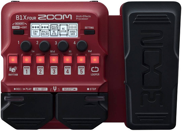 ZOOM B1X FOUR басовый процессор мультиэффектов с педалью экспрессии