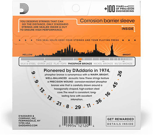 D'ADDARIO EJ41 - Струны для акустической 12-струнной гитары
