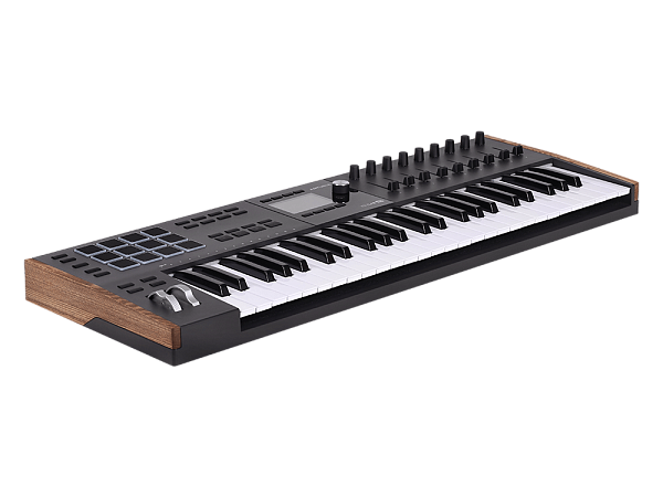 MIDI клавиатура [231622] Arturia [KeyLAB 49 MK3 Black] 49 клавиш, полувзвешенная механика, дисплей, 12 пэдов , 9 фейдеров, 9 поворотных регуляторов, 3 входа для подключения педалей, MIDI in/out, USB-C