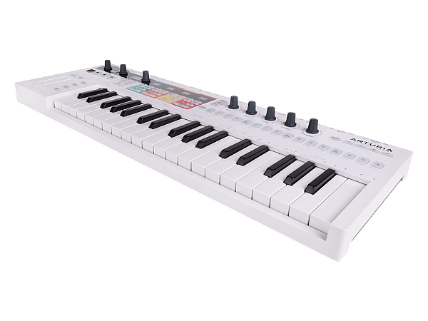 MIDI клавиатура [430211] Arturia [KeyStep Pro] 37 клавиш, 4-дорожечный секвенсор до 64 шагов, 4 группы разъемов для работы с аналоговым оборудованием и модулями, 24-частный секвенсор ударных, арпеджиатор, разъемы MIDI In/Out, Sync In/Out, CV/Gate Outs
