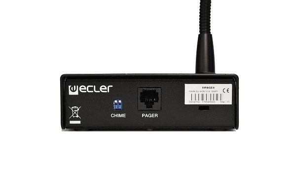 Пейджинговая станция ECLER [MPAGE4] настольная, на 4 зоны, аналоговая. Используется с  MIMO54 и MIMO88