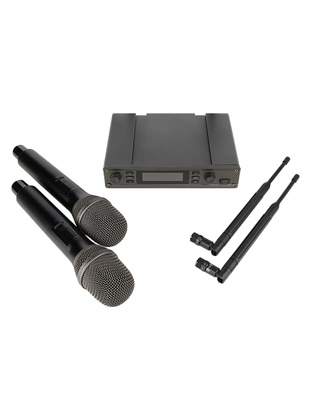 Микрофонная радиосистема Axelvox [DX800HT] UHF 650 - 758 MHz, цифровая модуляция, LCD дисплей, DSP, ручной микрофон - 2 шт.