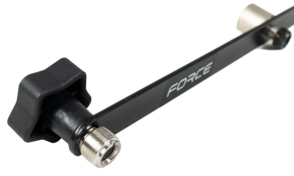 Держатель для микрофонов FORCE [ST-B] длина 400 мм, резьбовая втулка 5/8" (F) с винтовым фиксатором по центру для установки на стойку, два резьбовых адаптера 5/8" (M) с винтовыми фиксаторами на концах для установки подвесов микрофонов, цвет черный