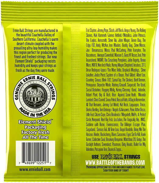ERNIE BALL 2251 Classic Rock n Roll Pure Nickel Slinky Regular 10-46 - Струны для электрогитары