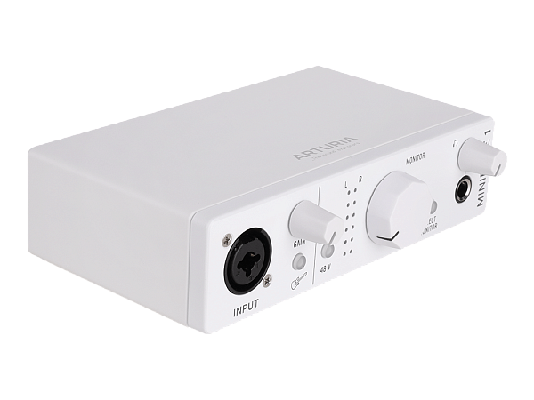 Аудиоинтерфейс USB [800111] Arturia [MiniFuse 1 White] 24бит/192кГц, комбинированный разъем XLR и 6.3 мм для записи инструментов и вокала с фантомным питанием 48 В, выходы на монитор (L/R Jack), выход для наушников