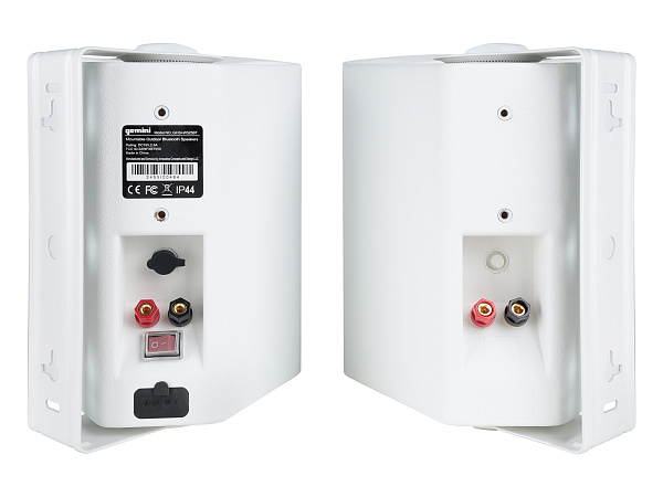 Акустическая система Gemini [GHSI-W525BT-PR-WHT] Активная + пассивная АС, 5.25" НЧ + 0.75" ВЧ, мощность RMS/Peak 60/150 Вт, АЧХ 45-20000 Гц, динамики: 5" НЧ, 1" ВЧ, IP44, BT, 3,5 мм AUX вход, 3,5 мм AUX выход, настенные крепления, пульт ДУ, цвет белый