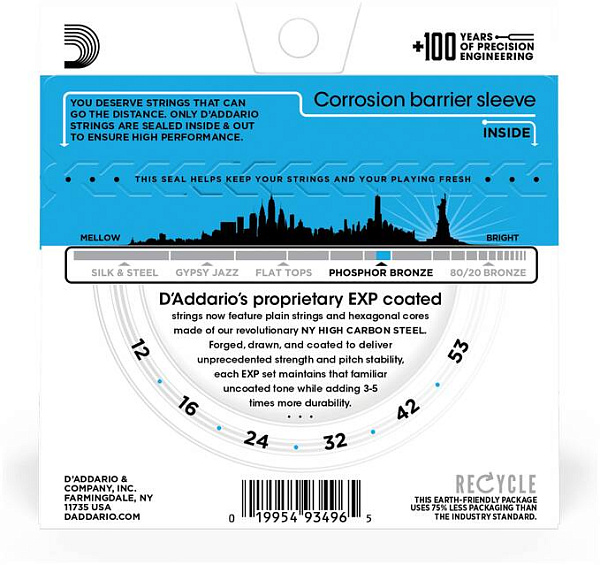 D'ADDARIO EXP16 - Струны для акустической гитары