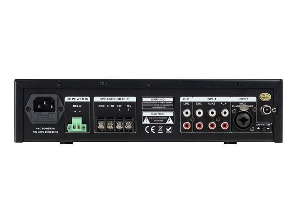 Микшер-усилитель Intrend [ITMXAMP-60MT] MP3, FM тюнер, USB, Bluetooth, 2хMic/3хLine входы, 1хLine выход,60 Вт, 4/8Ом/100V, IR-пульт в комплекте
