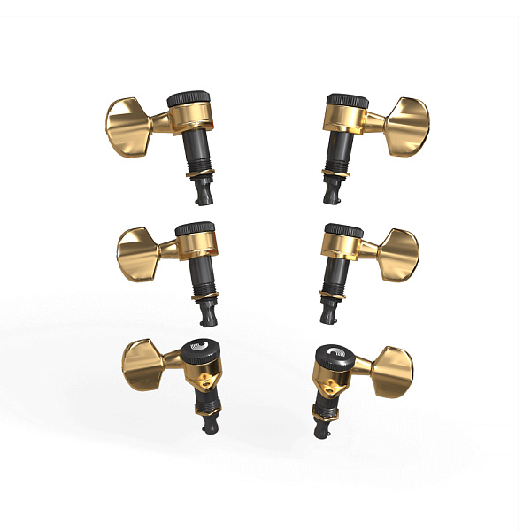 PWAT-333L Auto-Trim Колки для гитары, 3+3, локовые, золото, D'Addario