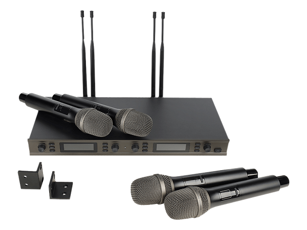 Микрофонная радиосистема Axelvox [DX800FC] UHF 650 - 758 MHz, цифровая модуляция, LCD дисплей, DSP, ручной микрофон - 4 шт.