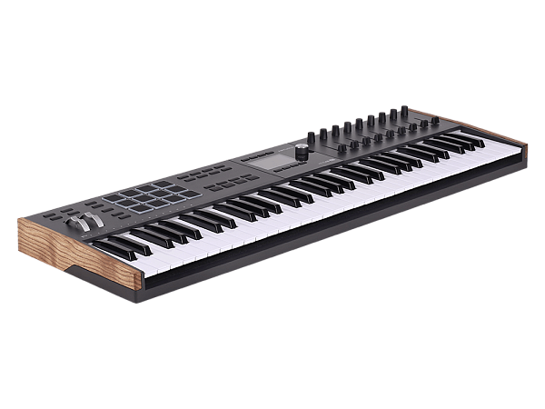 MIDI клавиатура [231632] Arturia [KeyLAB 61 MK3 Black] 61 клавиша, полувзвешенная механика, дисплей, 12 пэдов , 9 фейдеров, 9 поворотных регуляторов, 3 входа для подключения педалей, MIDI in/out, USB-C