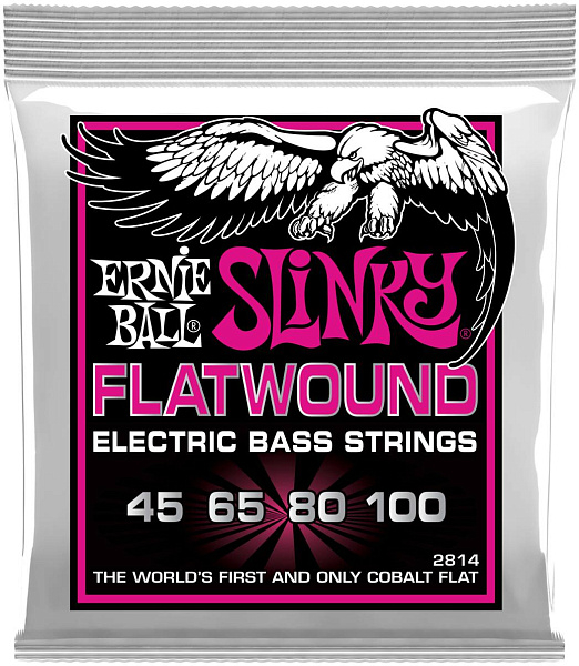 ERNIE BALL 2814 Flatwound Slinky Super 45-100 - Струны для бас-гитары