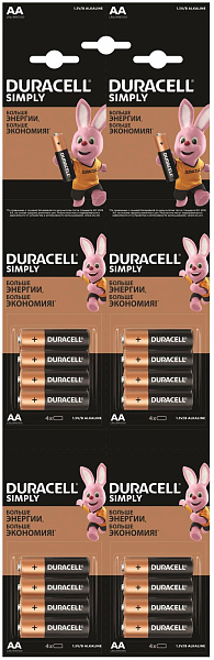 DURACELL LR6 BASIC 4x4 BL уп 16 шт - Батарейка тип AA